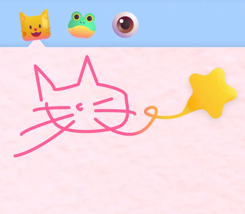 Een simpele tekening van een kat wordt door een computer afgetekend.